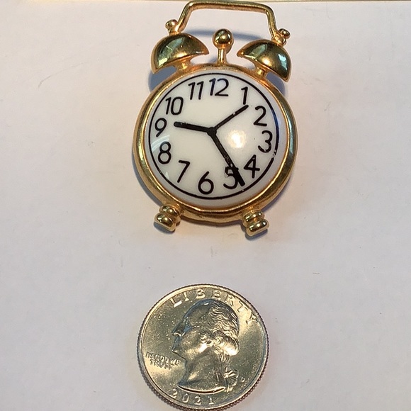Jewelry Vintage Alarm Clock Brooch With Porcelain Face Poshmark